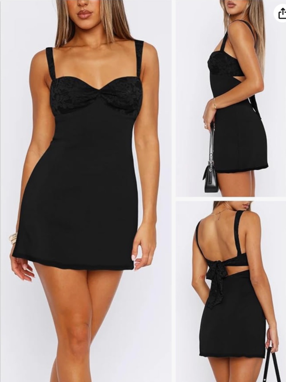 Little Black Dress - Mini Dress With Lace Splicing - NWT -  Size XL